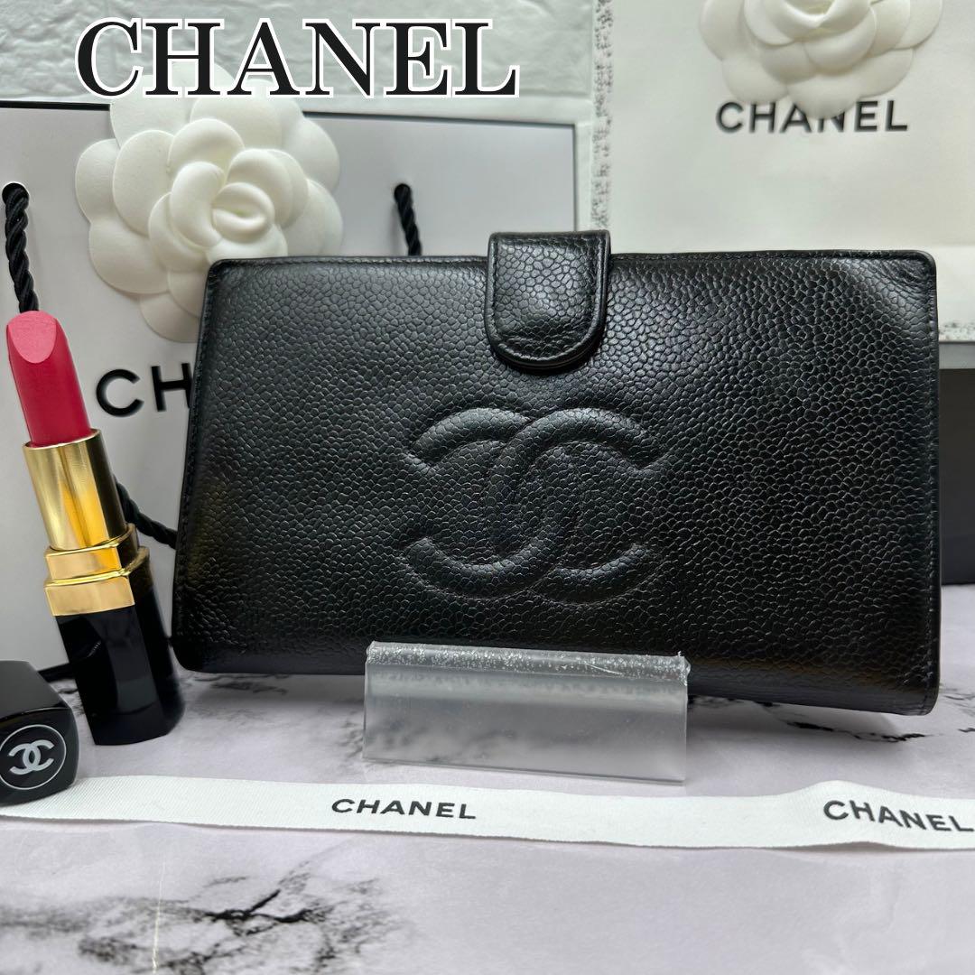【厳選品CHANEL✨シャネル✨長財布✨キャビアスキン✨ヴィンテージ✨ウォレット