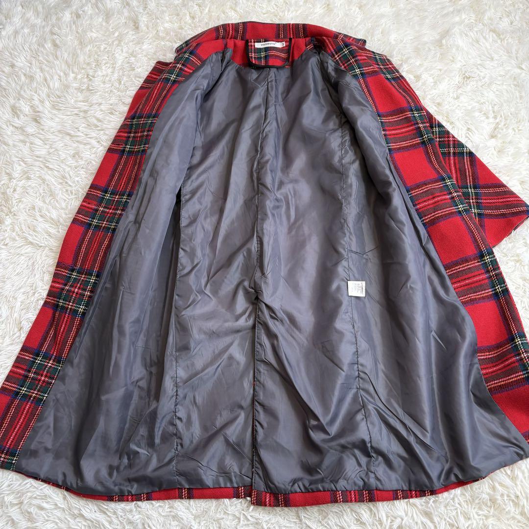 美品 WESTERN STYLE 赤タータンチェック柄 ロングコート