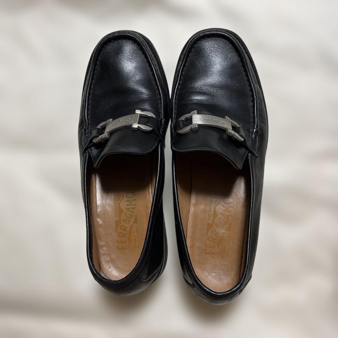 Ferragamo フェラガモ 黒 レザー ローファー 靴 8ハーフ - メルカリ