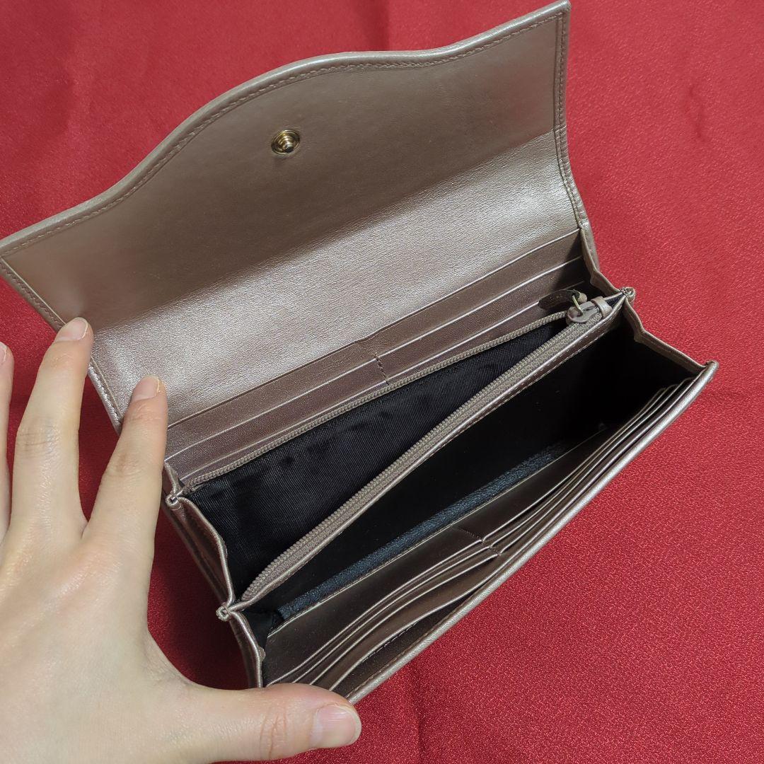 GUCCI ピンク ゴールドレザー 長財布