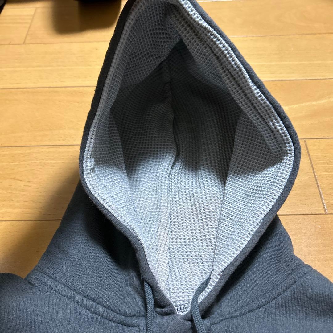 90s ラッセル フーディー ヘンリーネック Wフェイス ワッフル 美品 USA