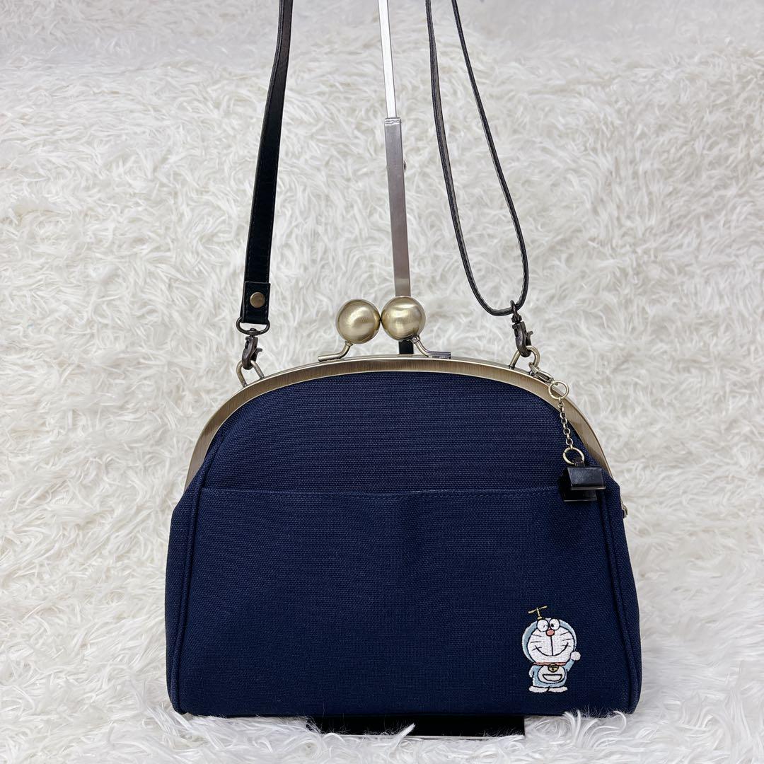 \"【極美品】AYANOKOJI ×ドラえもんショルダーバッグ ネイビー がま口