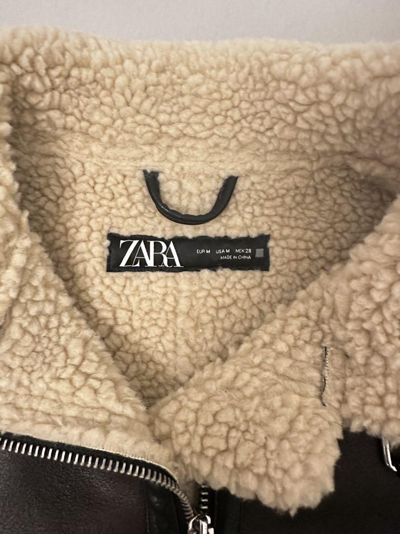 ZARA ダブルフェイスクロップドベスト ダブルフェイスジャケット ZWコレクション - ダークボルドー