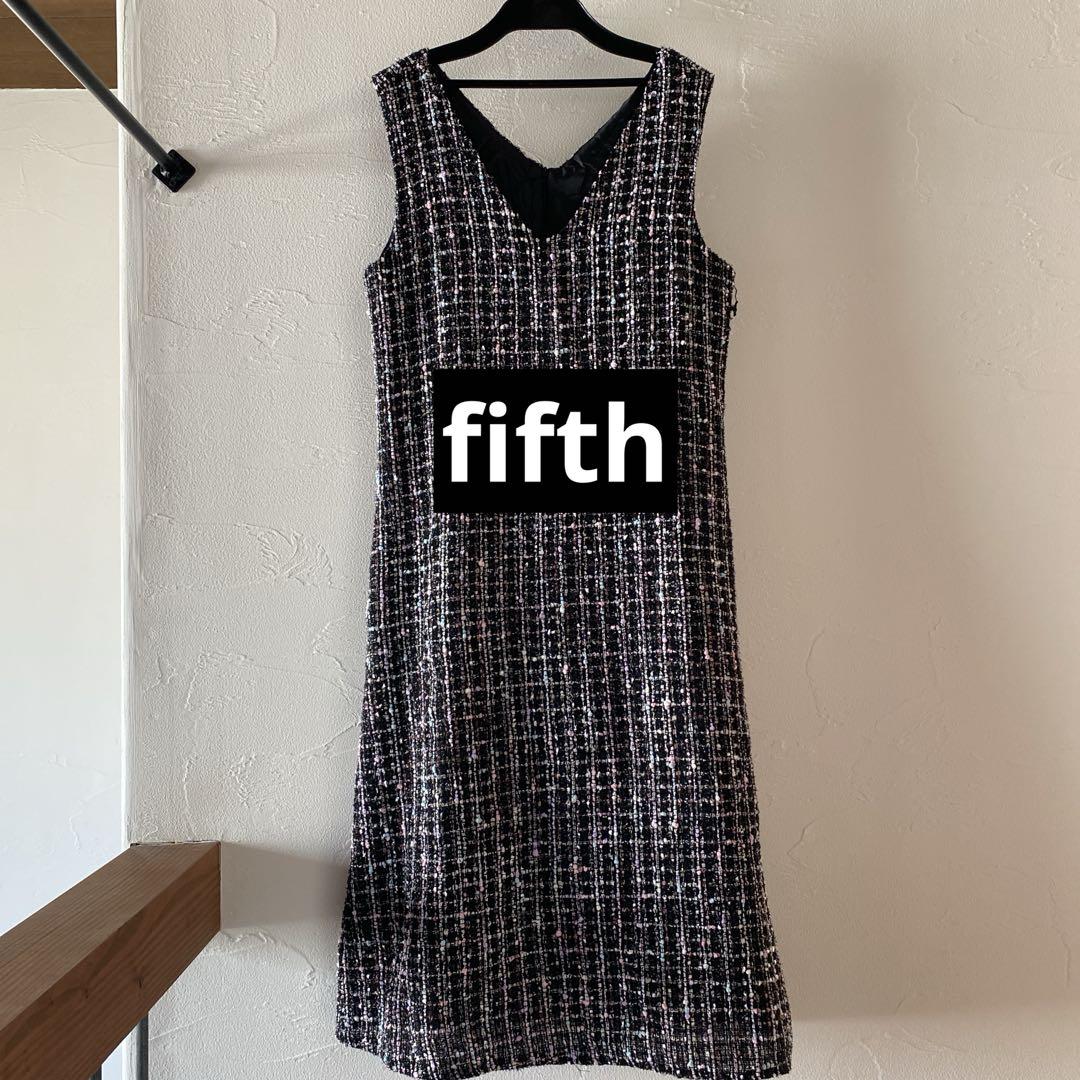 fifth美品♡ミックスカラーツイードジャンスカ