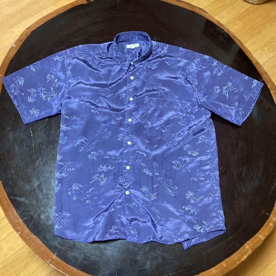 AVALINHO HOMME LARGEパープル　柄物　半袖シャツ