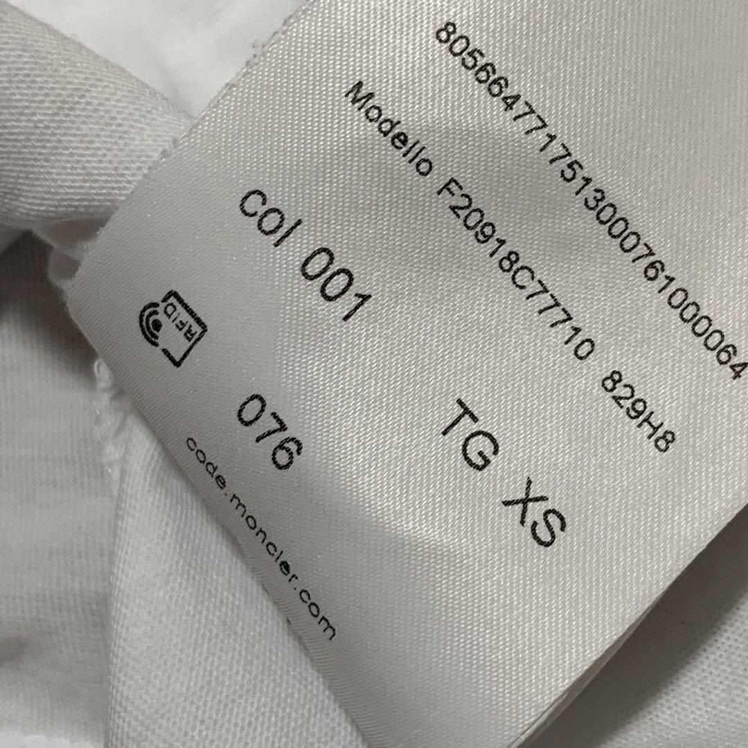 極美品　モンクレール　Tシャツ　ホワイト　サイズXS　国内正規品