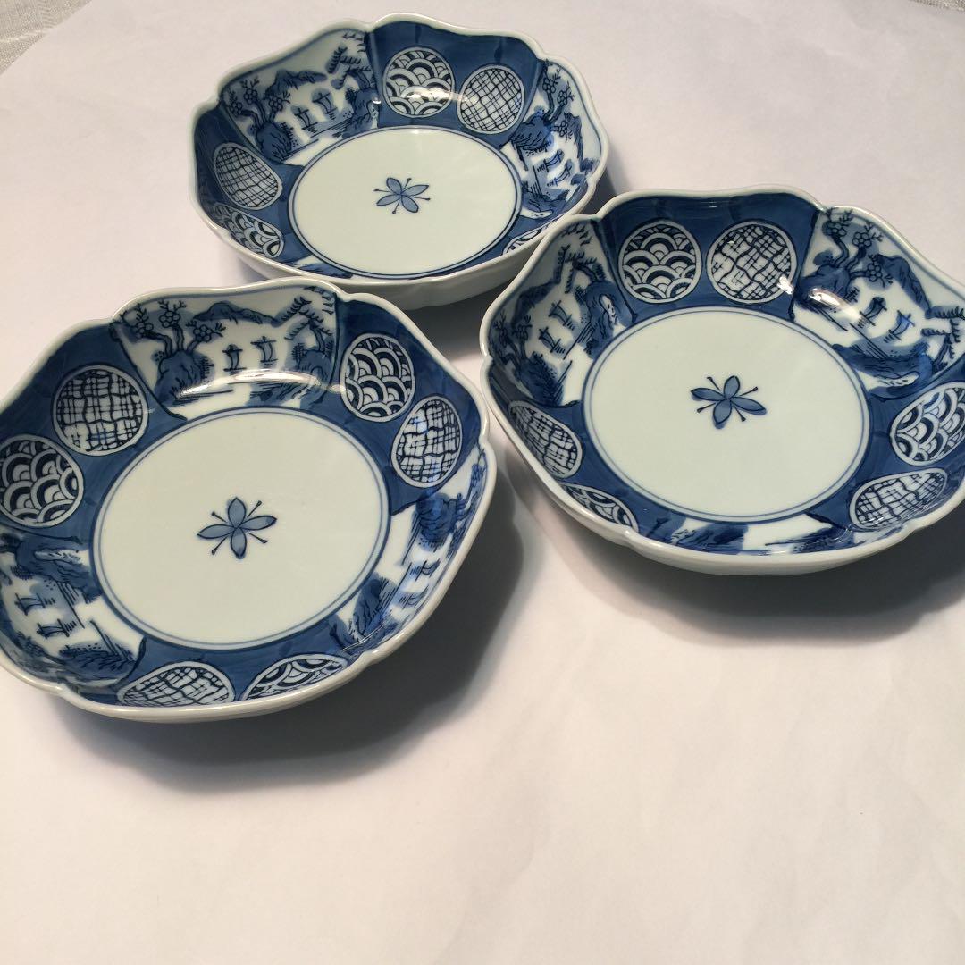 有田焼 青絵皿 3枚セット セール開催中 青絵皿 工芸品
