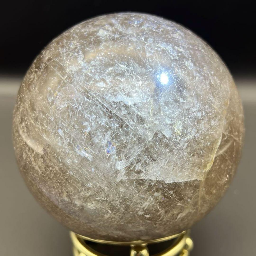 ✳️専用‼️特大のお品✨虹入り ルチルイン スモーキーライトニング水晶 丸玉 他1点