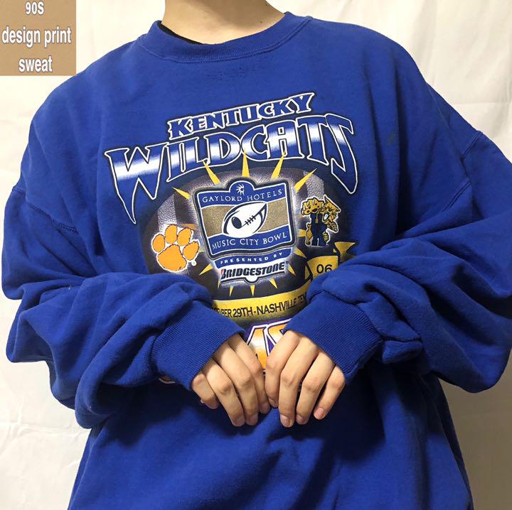 2424円 爆売りセール開催中 カレッジロゴスウェット 古着 ゆるだぼ 90s デカロゴ メキシコ製 s76