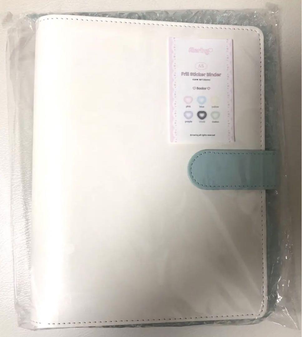 mering A5バインダー 水色 ホワイト フリル付き