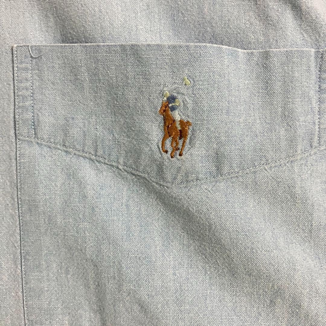 ラルフローレン　ワンポイント刺繍　ボタンダウンシャツ　ライトブルー　ＸＬ☆