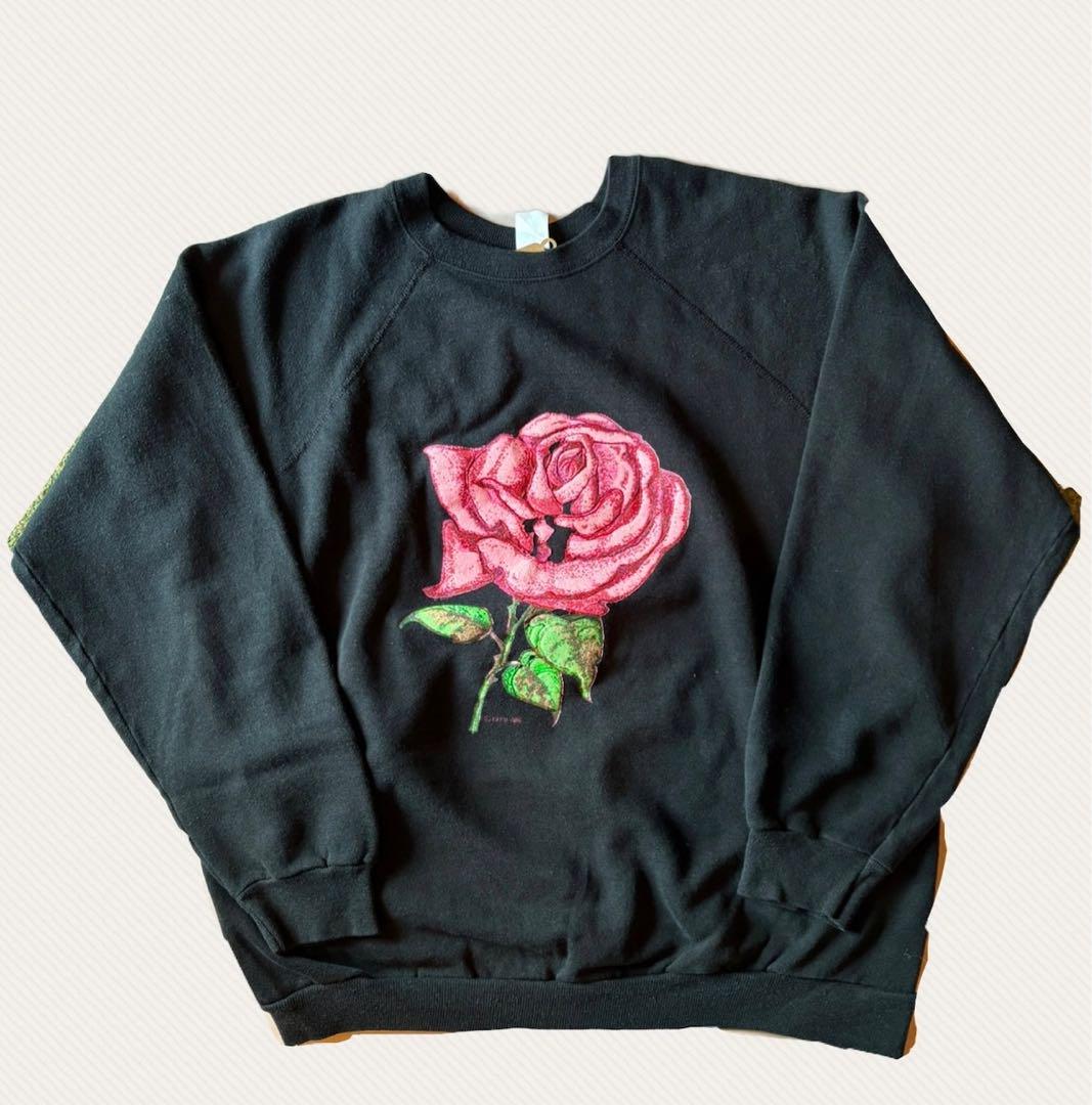 80's Raglan sleeve flower sweat