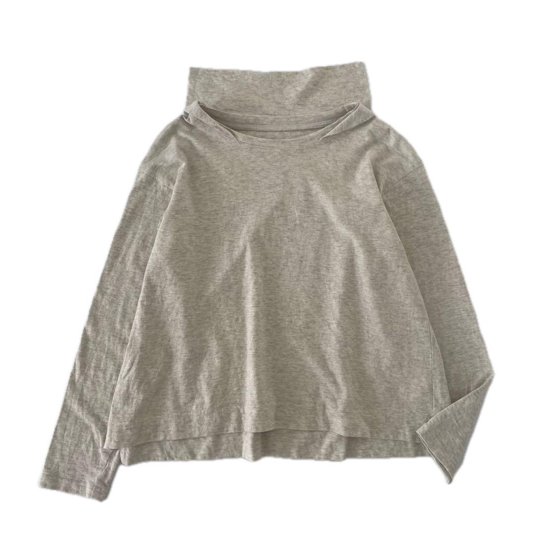 Cotton House Aya セーラーカラー 杢グレー コットンTシャツ