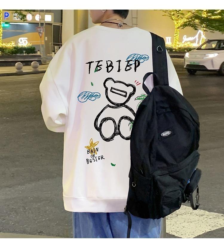 Tシャツ 落書き ストリート クマ 半袖 白 3L ユニセックス 大きめ