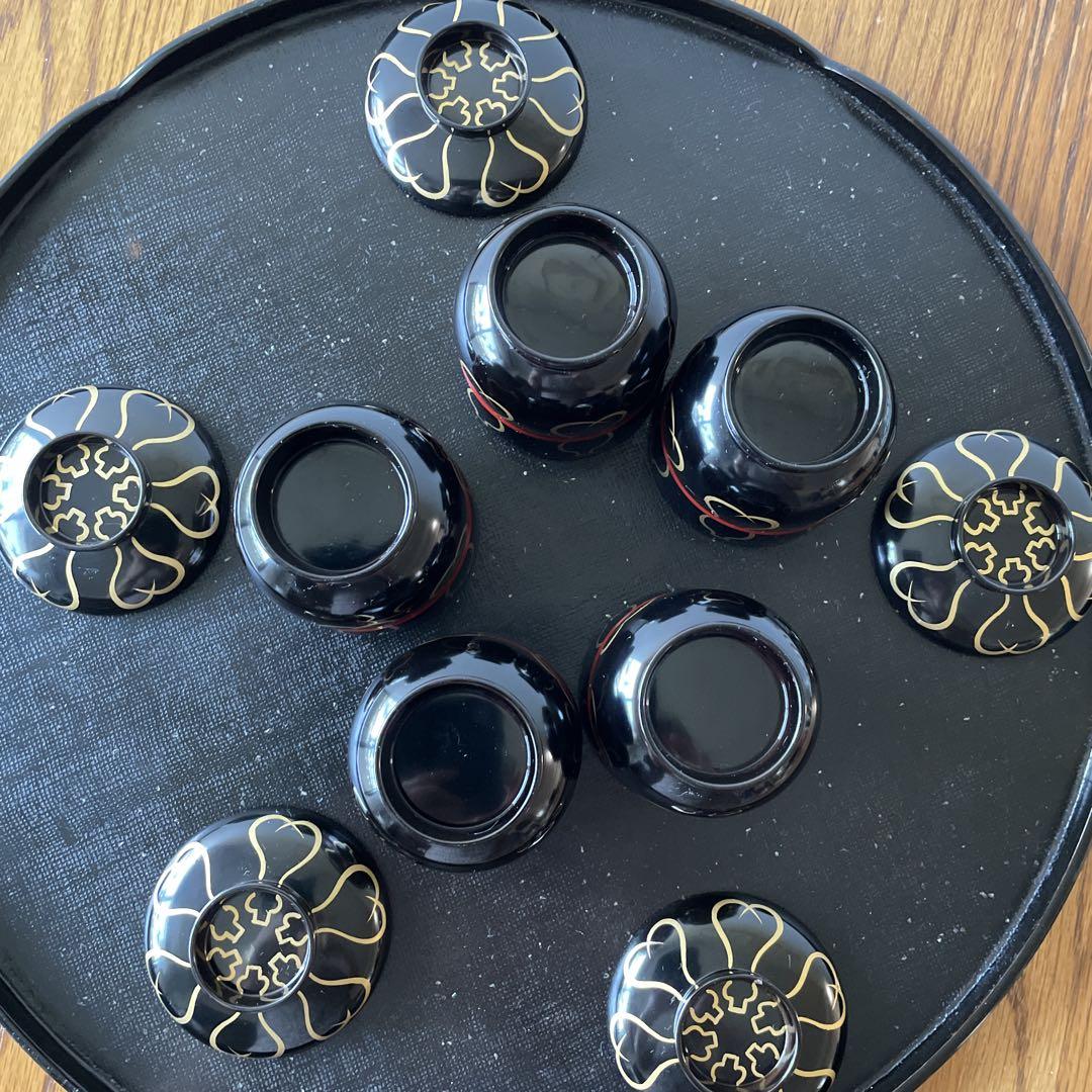 茶懐石 箸洗い漆器 蓋付き器 5個セット