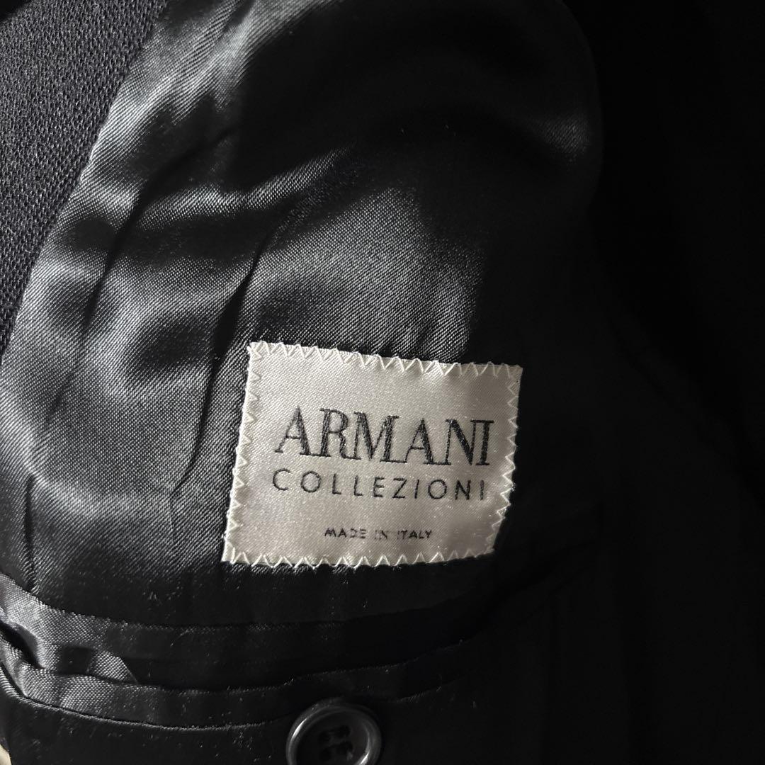 ARMANI COLLEZIONIウールロングコート　☆美品☆ 定価20万】漆黒ARMANI COLLEZIONIウールロングコート ☆美品