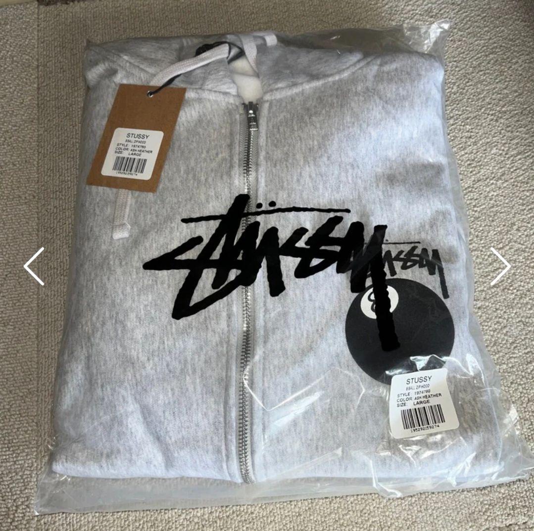 ステューシー WORLD TOUR ZIP HOODIE グレー ジップ// L