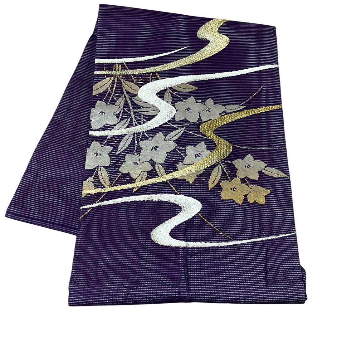 T8夏用　絽　夏帯9寸名古屋帯　単衣　着物　美品