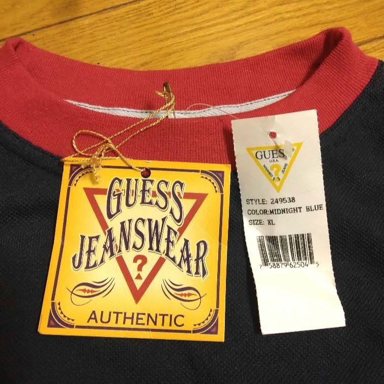 未使用 USA製 GUESS ゲス 鹿の子 ビンテージ Tシャツ マルチカラー