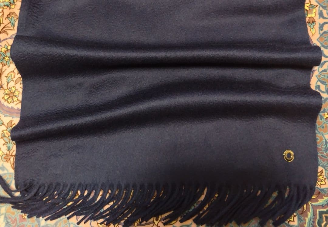 ロロ ピアーナ カシミヤマフラーストール グランデネイビーLoro Piana