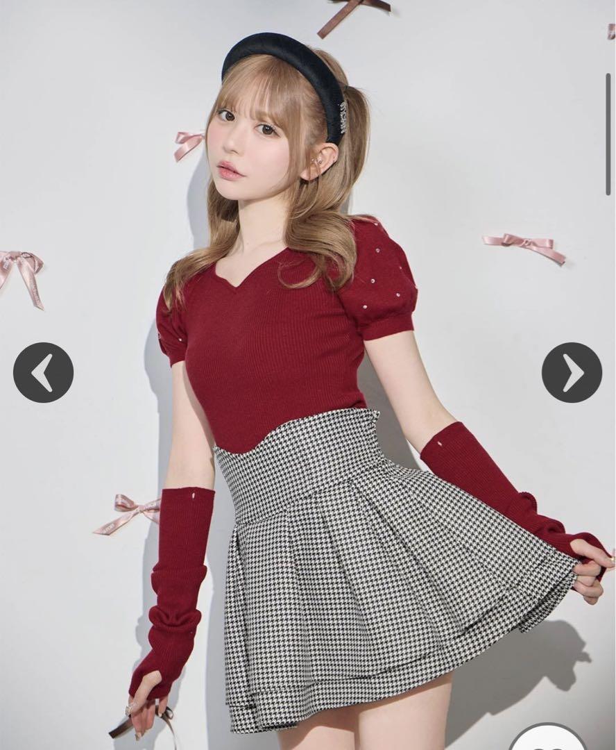 Michell macaron ミシェルマカロン 美脚スカート 千鳥柄 xs