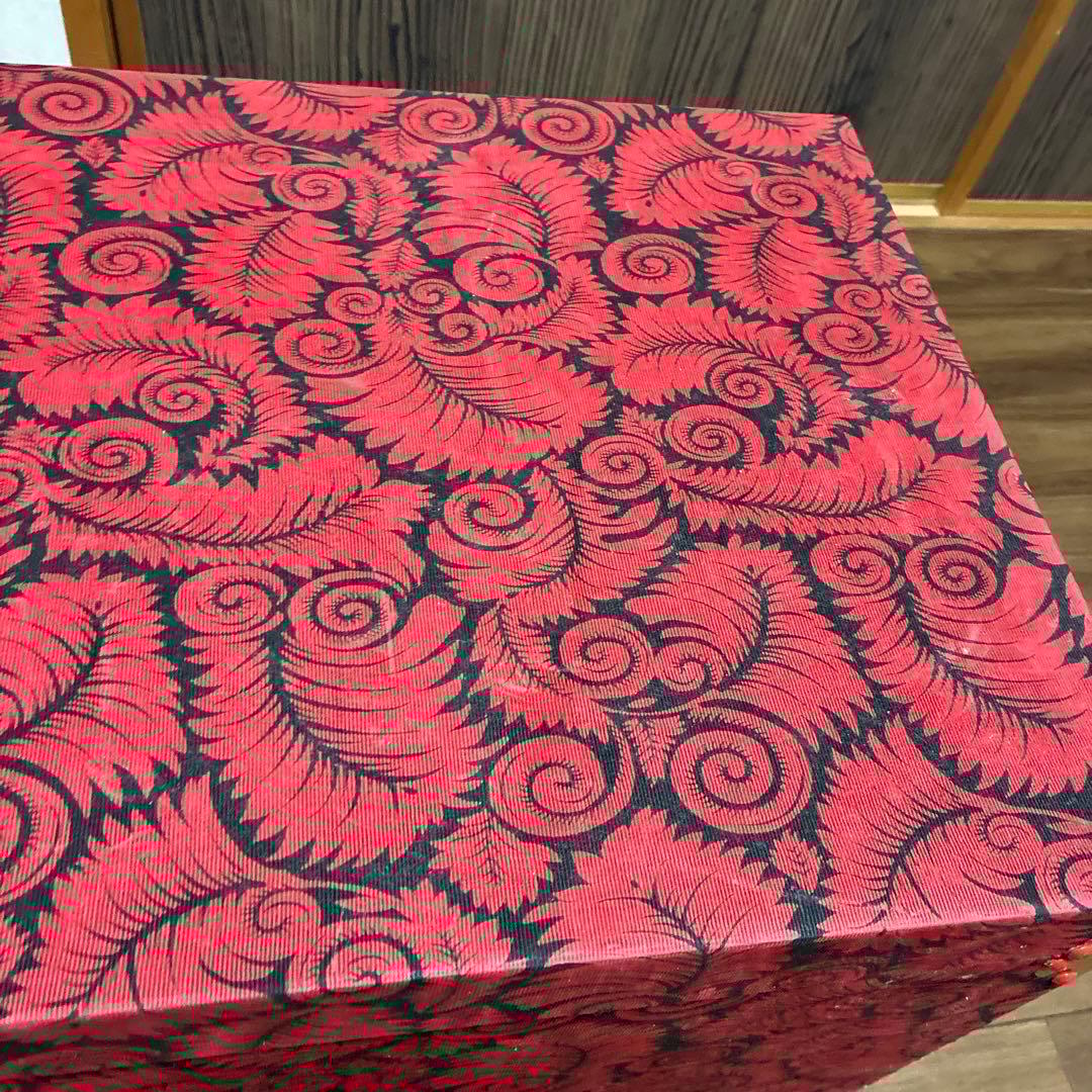 昭和レトロ アンティーク 家具 長持 布張り ビロード 文モダン 木製傷や汚れあり NEXPOTALLINN_EU