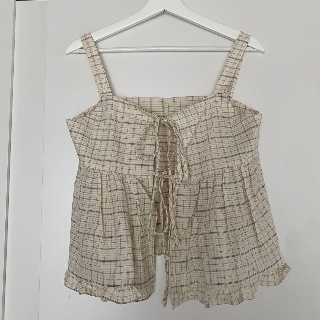 calin original check frill bustier