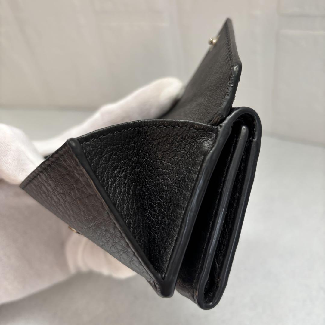 【美品】バレンシアガ 三つ折り財布 ブラック ペーパーウォレット ミニウォレット