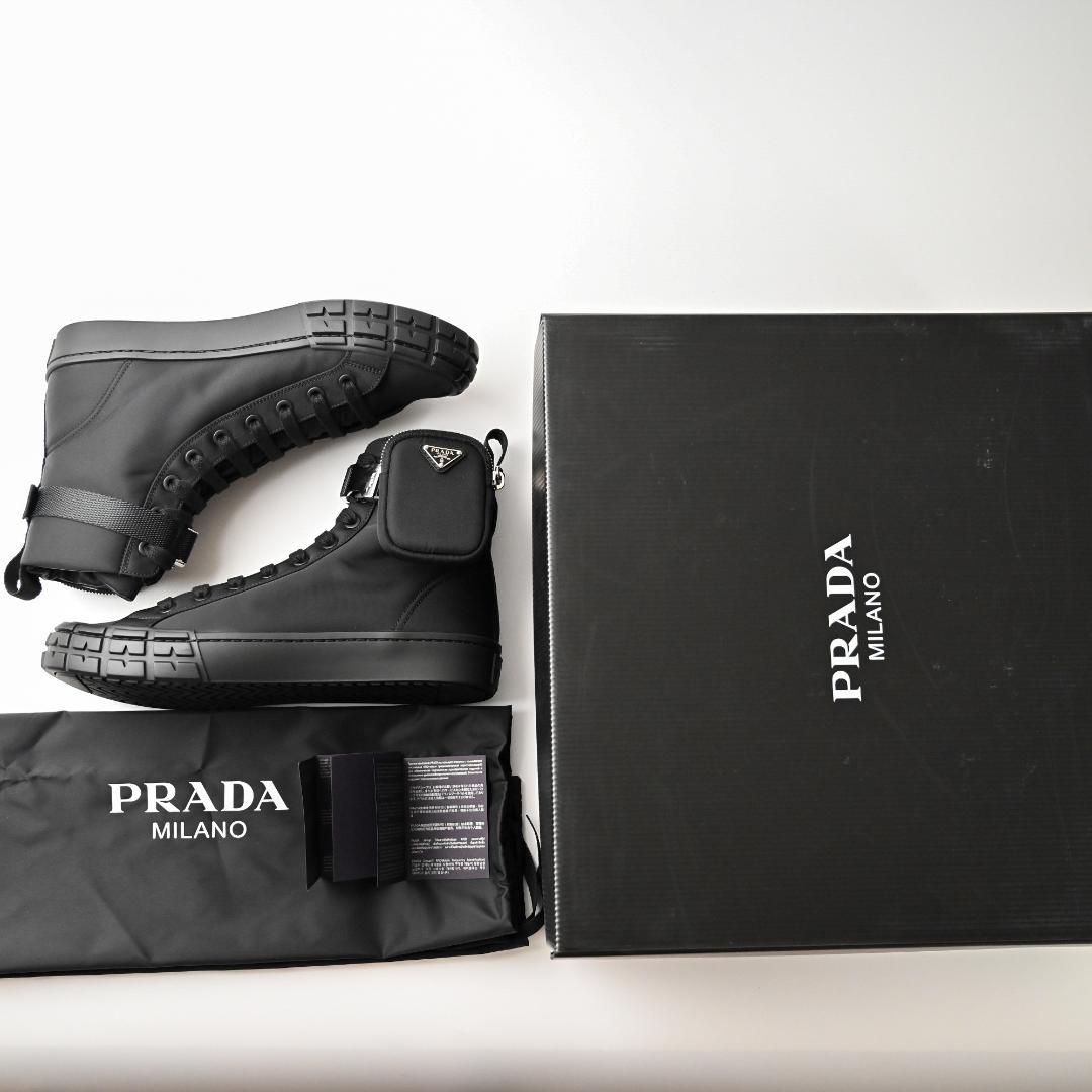 【希少】PRADA Re-Nylon ロゴ ロートップ スニーカー Prada - Downtown Re-Nylon low-top sneakers White - The Corner