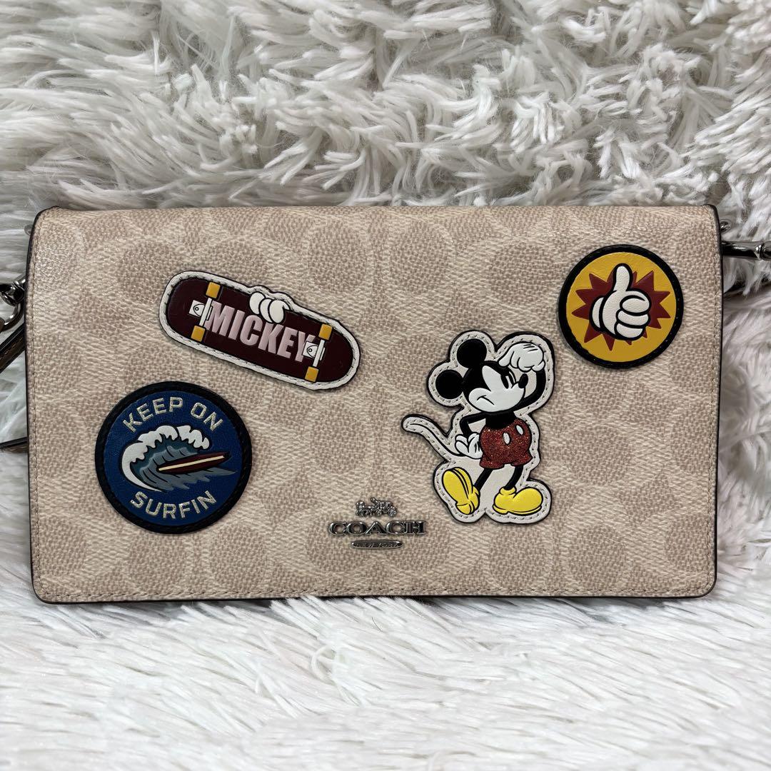 ✨極美品 限定品✨コーチ×ディズニー ショルダーウォレット シグネェーチャー