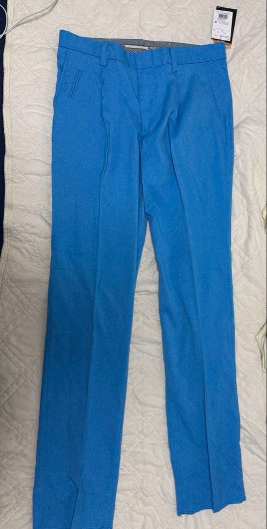 Black & White スリムフィットパンツ 青