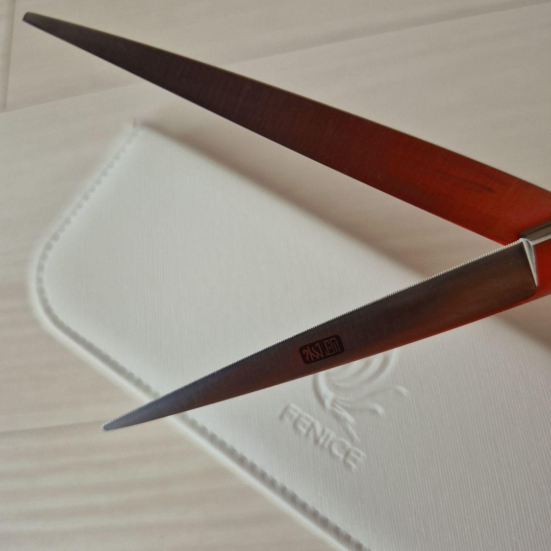 新品☆フェニーチェ ストレートシザー☆ギザ刄☆トリミングばさ