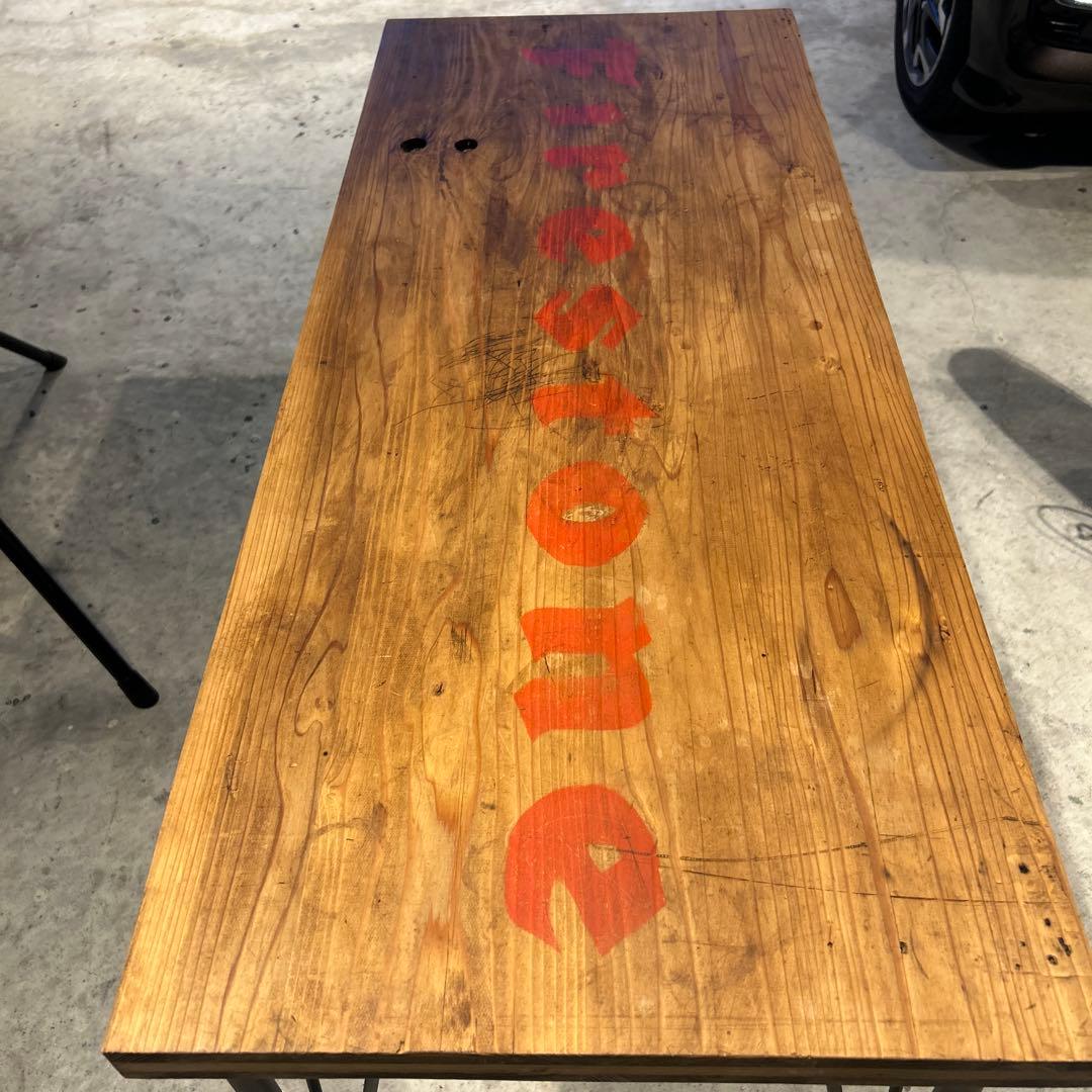 Firestone ヴィンテージ風木製テーブル傷や汚れあり NEXPOTALLINN_EU