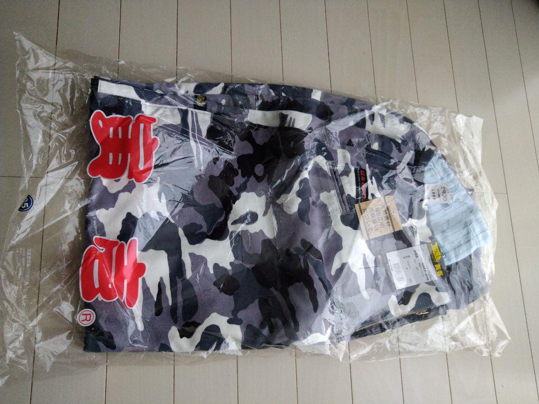 寅壱 迷彩 超超ロング八分 W85　綿100% グレー迷彩