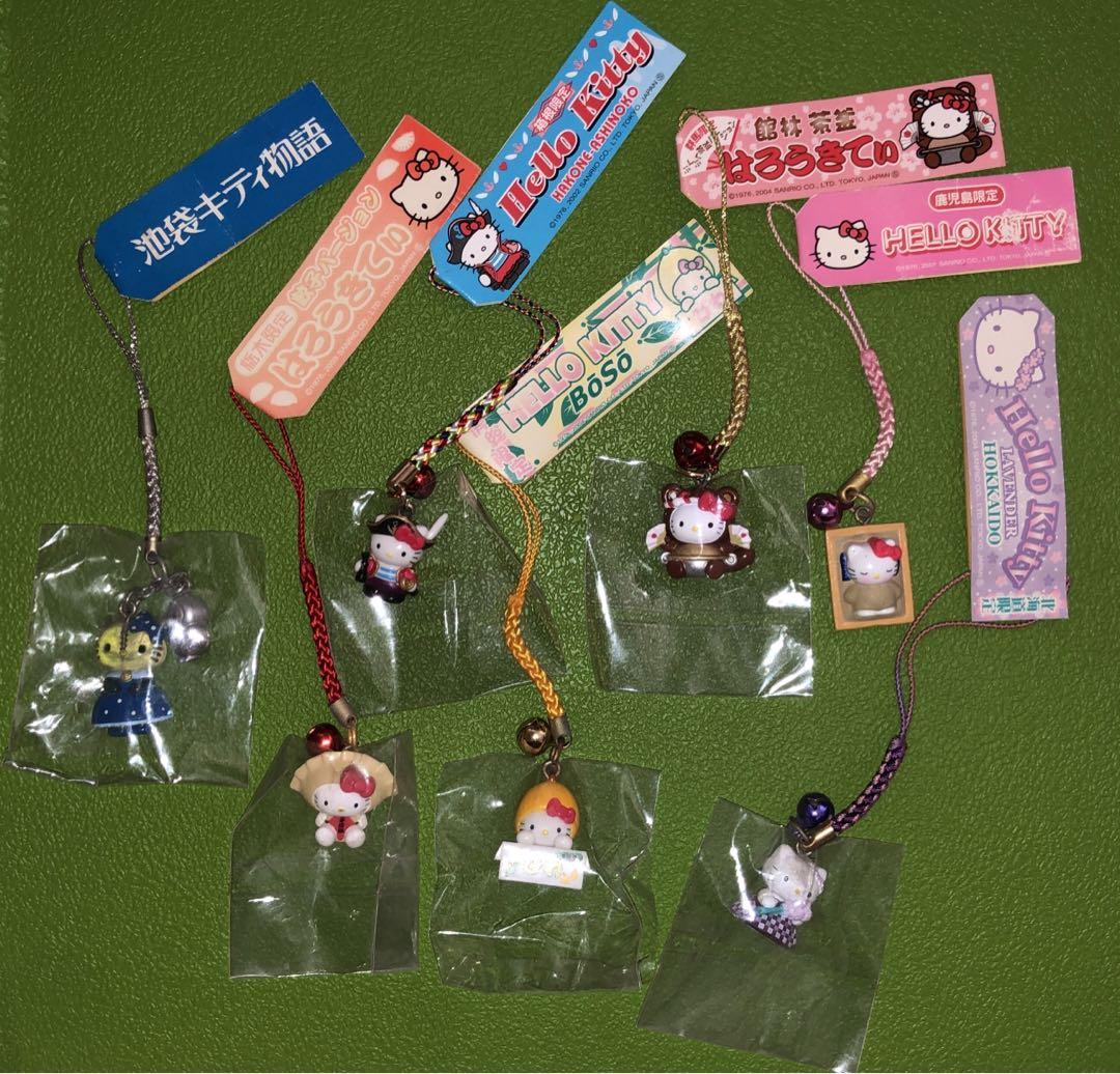 サンリオ キティちゃん 根付け ご当地 ストラップ セット! レトロ レア 貴重