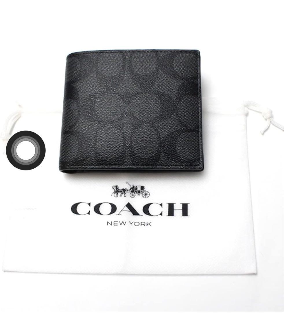 憧れの 新品・未使用COACH CQ/BK F-75006 メンズコーチ財布二つ折り財布 小物