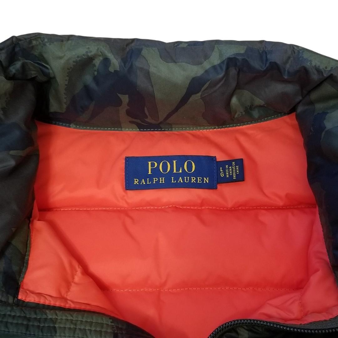 【美品】Polo Ralph Lauren　ダウンベスト　L　迷彩✖オレンジ