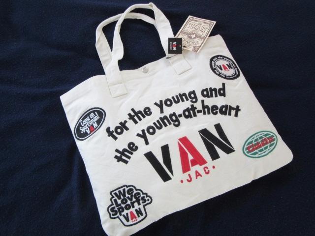 【希少・新品】VAN JACKET ロゴ総刺繍　春夏トート　味わいのある帆布