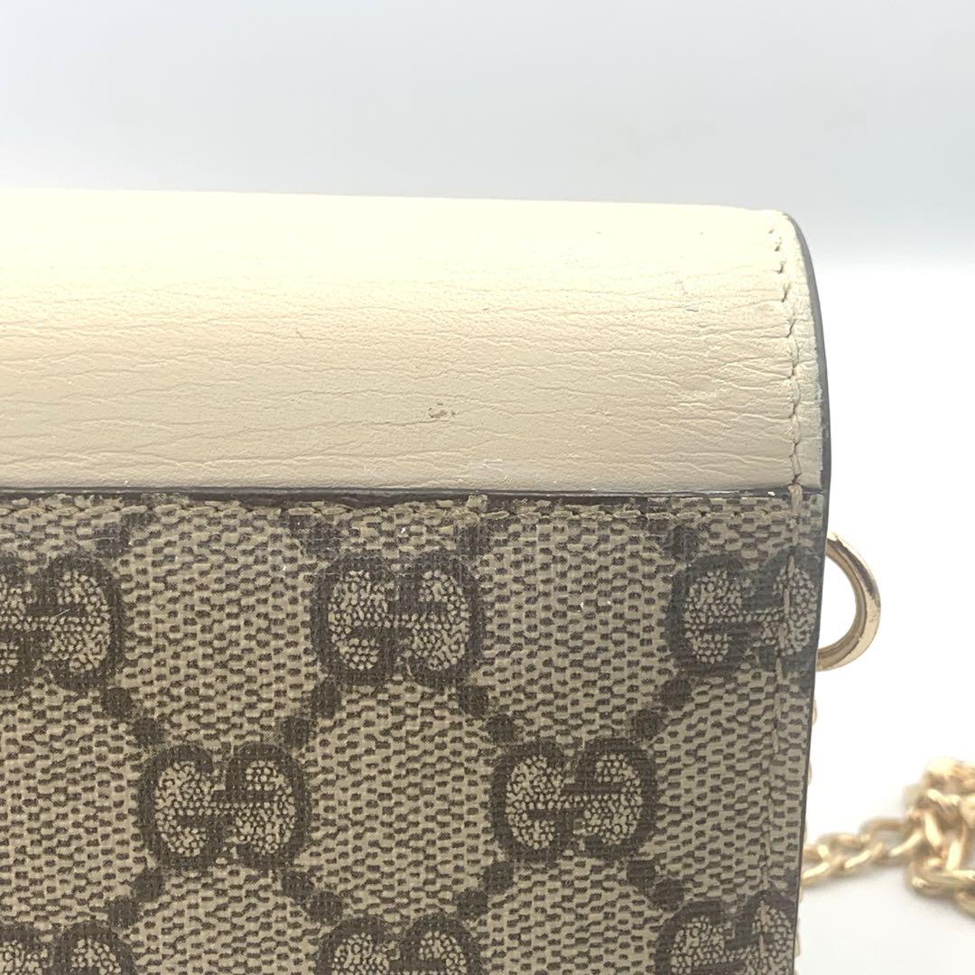美品❤️グッチ GGスプリーム レディロック チェーンウォレット