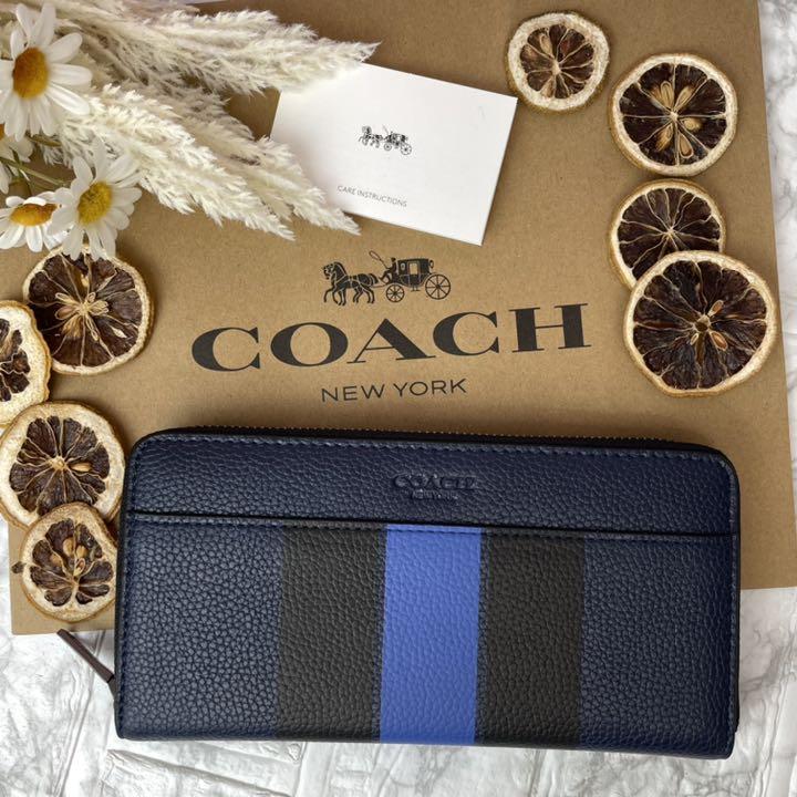 COACH 長財布　メンズ　紺　コーチ 【新品未使用品】 Amazon | [コーチ] 長財布 メンズ レディース レザー 2トーン