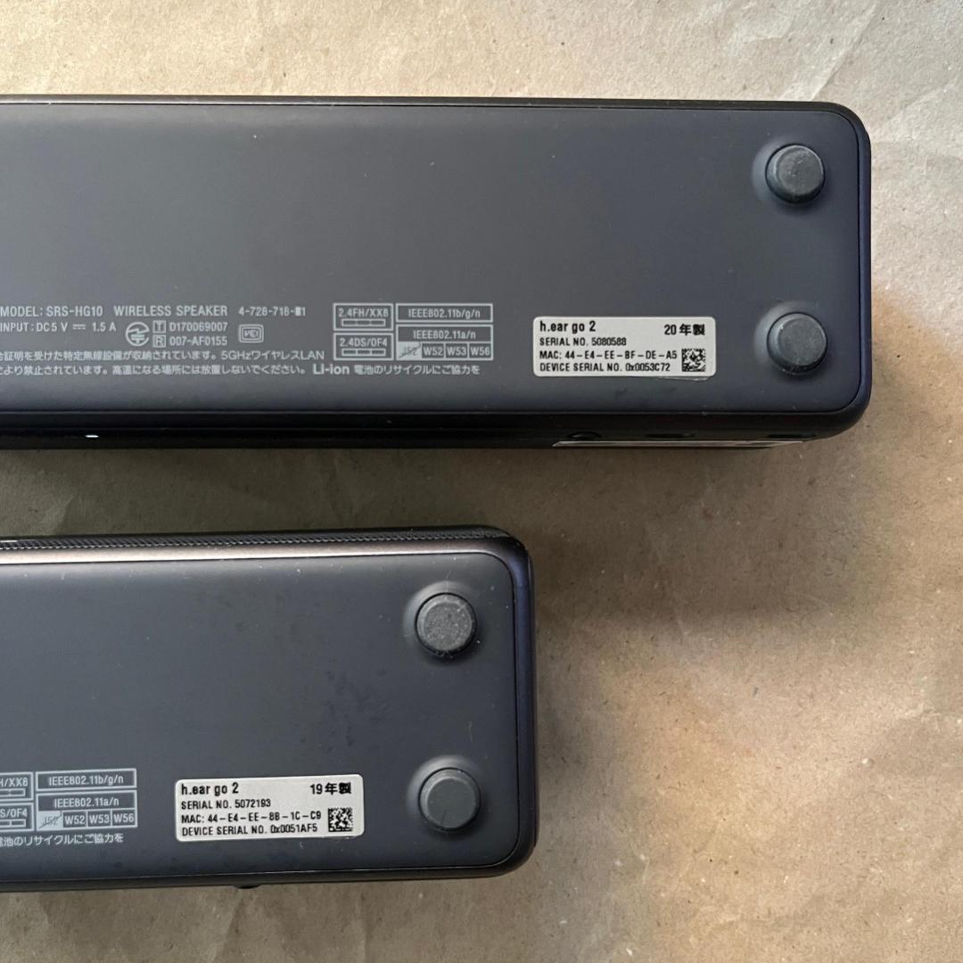 【通常品】 SONY『h.ear go 2 / SRS-HG-10』×2台セット