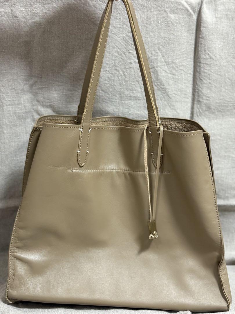 ジャーナルスタンダード ベージュ レザー トートバッグ