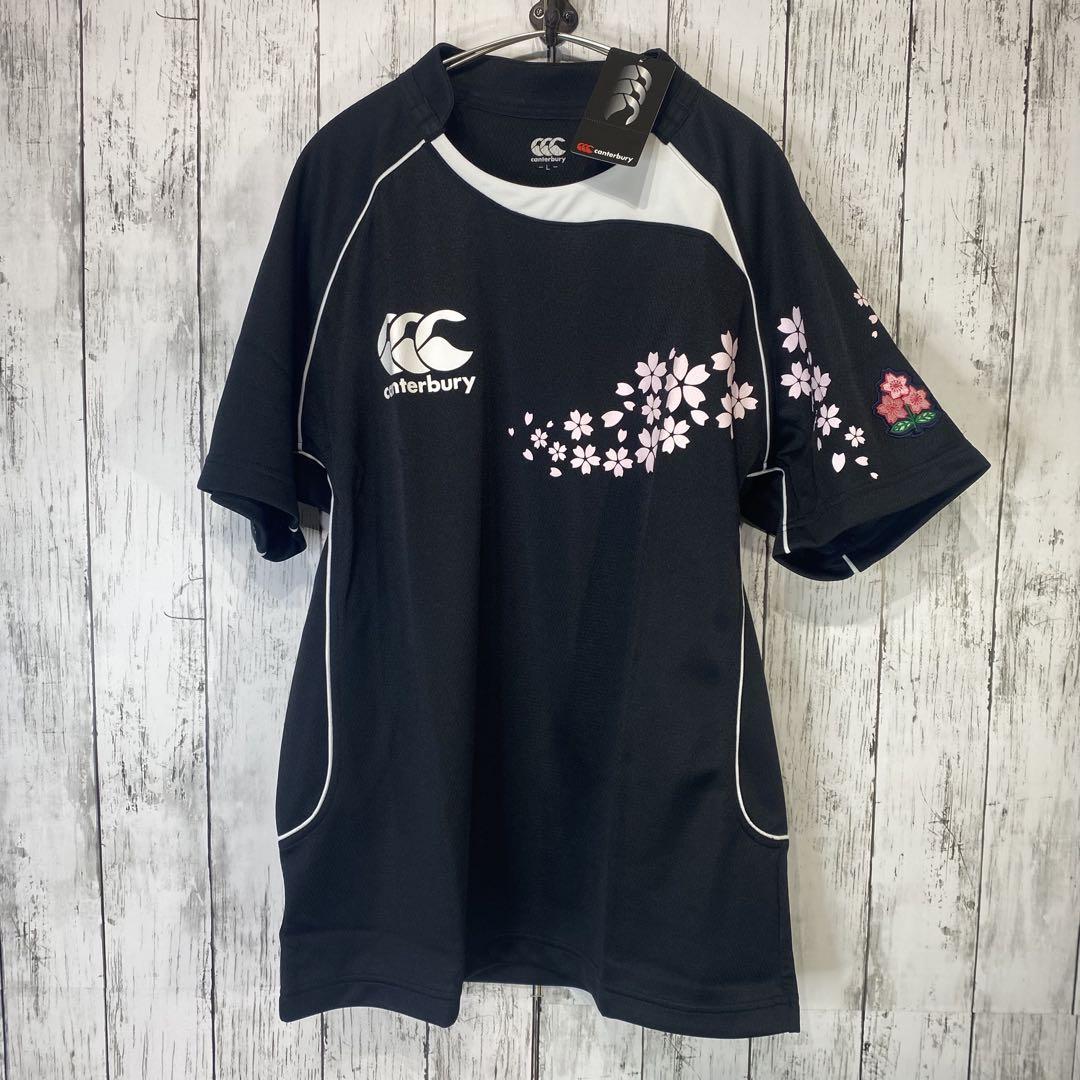新品未使用 Canterbury ラグビー日本代表 ウォームアップシャツ 黒XL