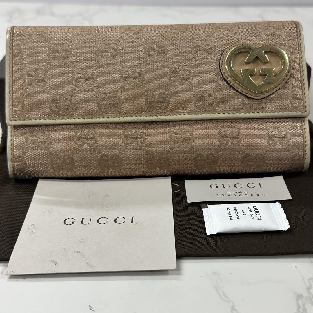 おトク情報がいっぱい！ 新品同様‼️ グッチ GUCCI 財布 長財布 GGキャンバス ラブリー 小物
