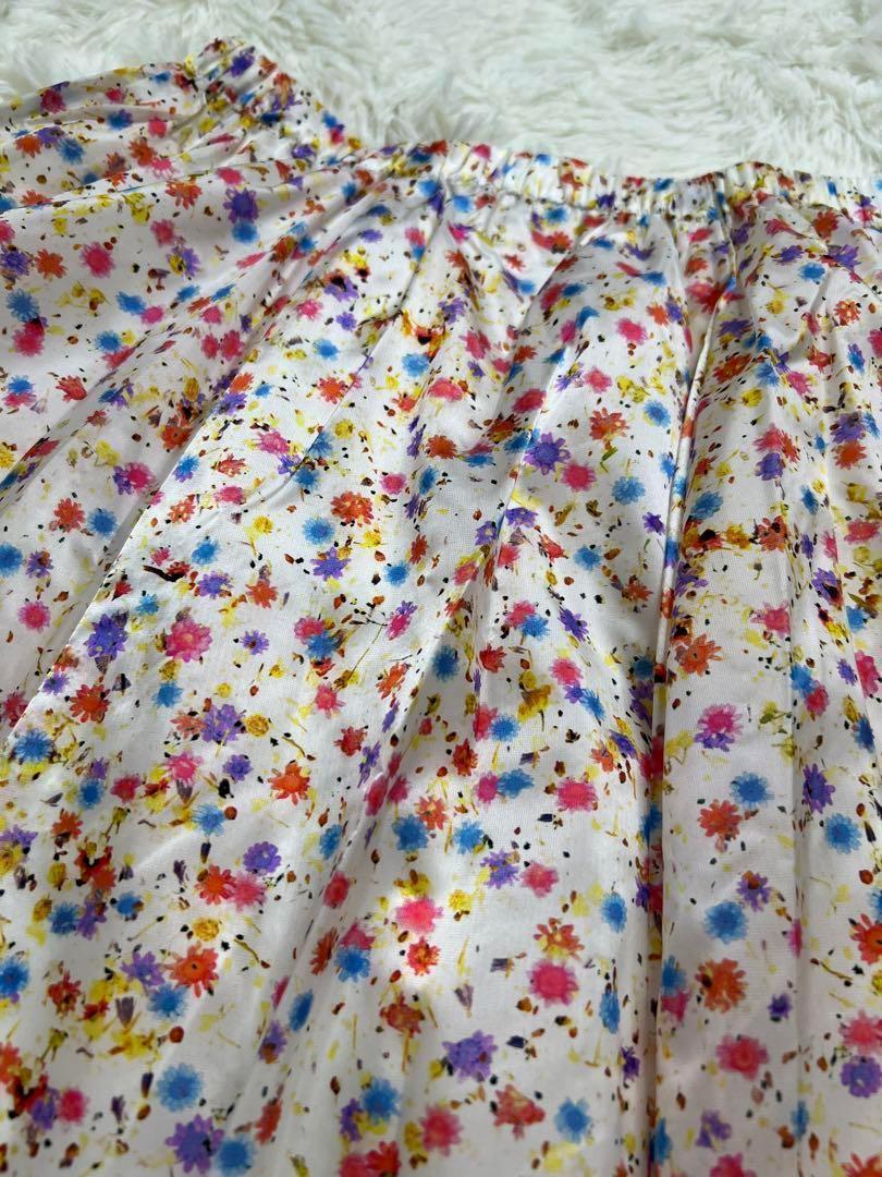 anseason ANREALAGE 花柄スカート ロングスカート フレア