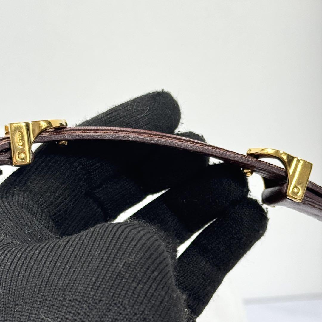 【個性爆発】Cartier ドゥーブルC 2Cレザーベルト マストラインナロー