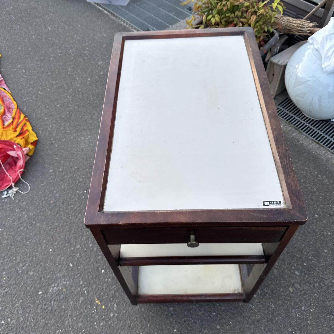 カリモク　木製キャビネット　キッチンワゴン