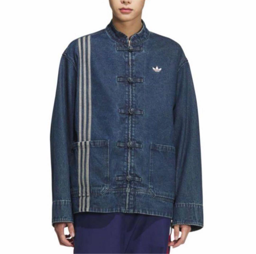 アディダス チャイナ デニム ジャケット 日本サイズL Adidas Lサイズ （青 中国限定 巳年チャイナトラックジャケット