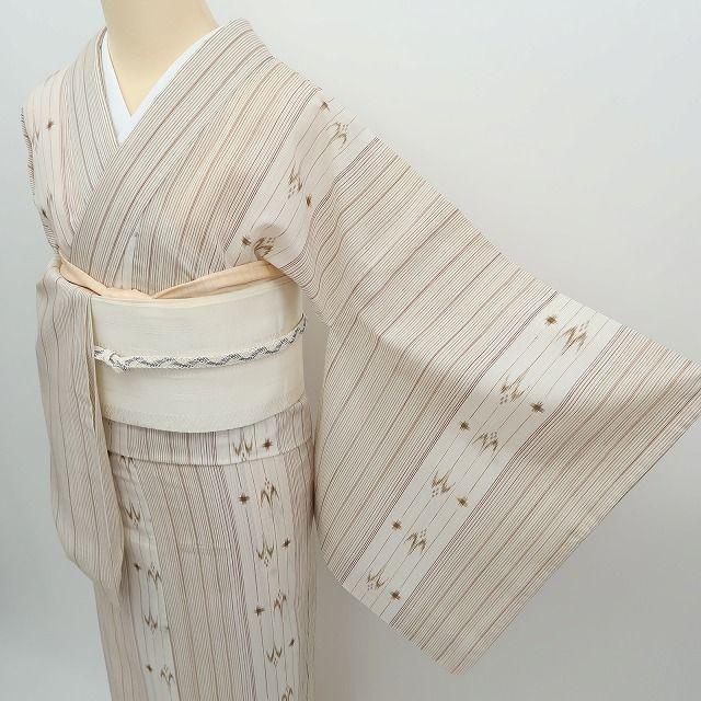 人気ランキング m1605＊美品 メルカリ - 小紋 トールサイズ 縦縞 薄物 洗える夏着物 着物・浴衣