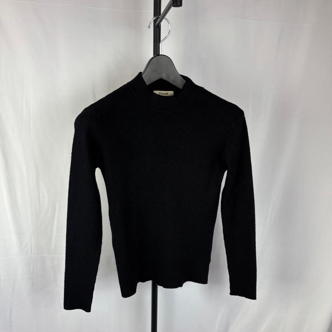 z5【レディース】【あったかい】ニット　ブラック リブ セーター 長袖　LL